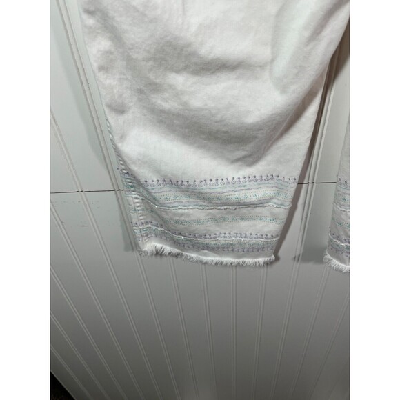 Gap Clean Out Women’s 100% Cotton Beaded White Denim Capris Size 6 Waist 30 - Picture 7 of 11